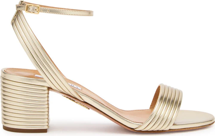 Aquazzura Sundance 50 Metallic Leather Sandals
