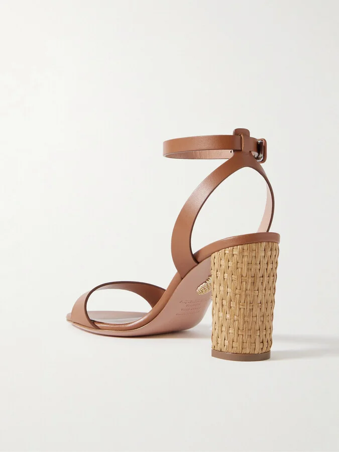 Aquazzura - Sunseeker 85 Leather Sandals - Brown - Image 3