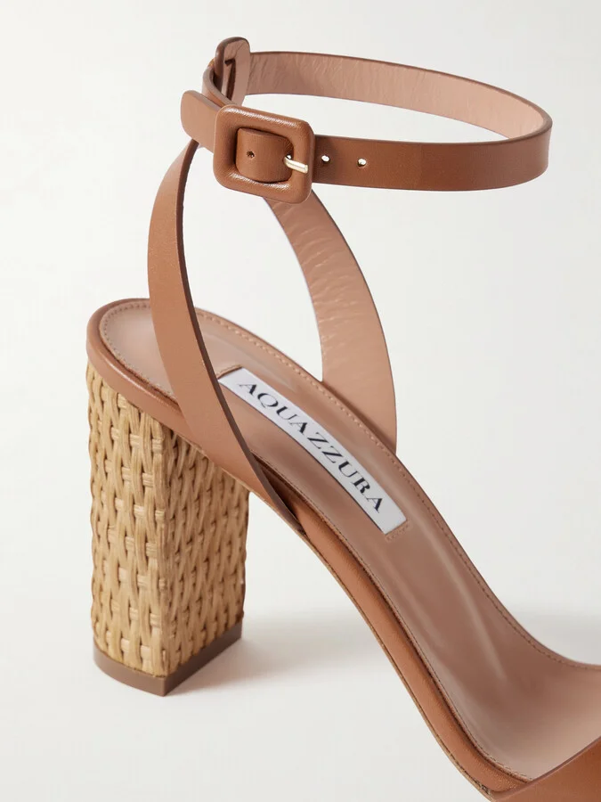 Aquazzura - Sunseeker 85 Leather Sandals - Brown - Image 4