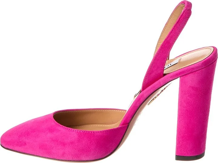 Aquazzura Talita 105 Suede Slingback Pump - Image 2