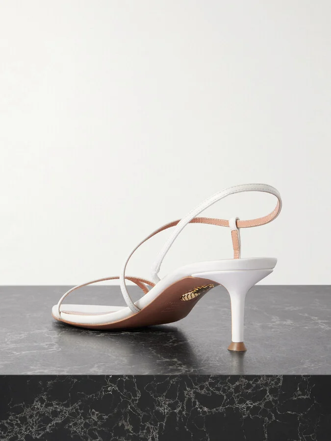 Aquazzura - Tease 50 Leather Sandals - White - Image 3