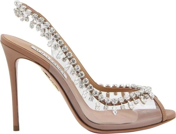 Aquazzura Temptation Embellished Slingback Sandals