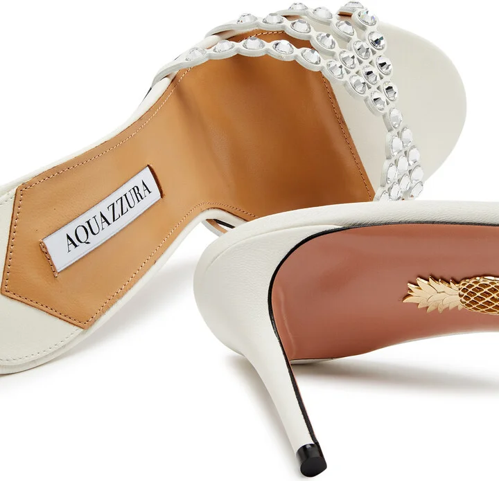 Aquazzura Tequila 75 Leather Mules - Image 4
