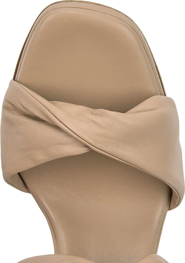 Aquazzura Twist 95 Almond Leather Sandals - Image 4