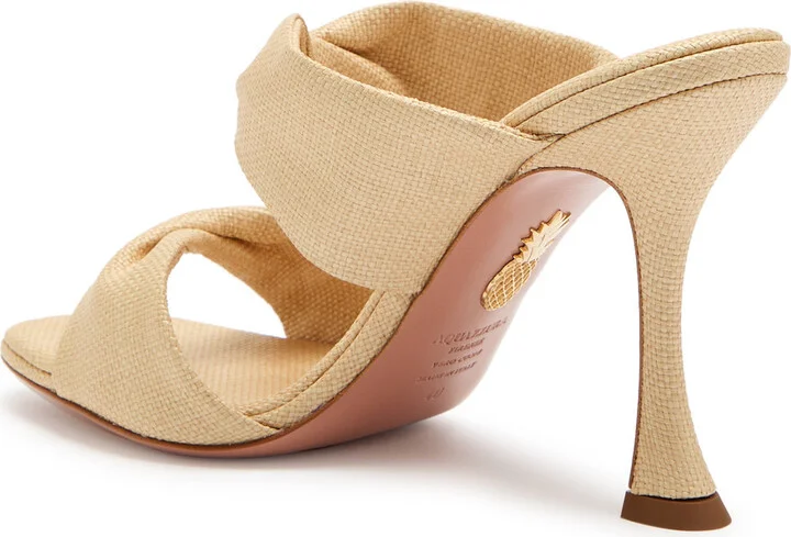 Aquazzura Twist 95 Soft Raffia Mules - Image 2