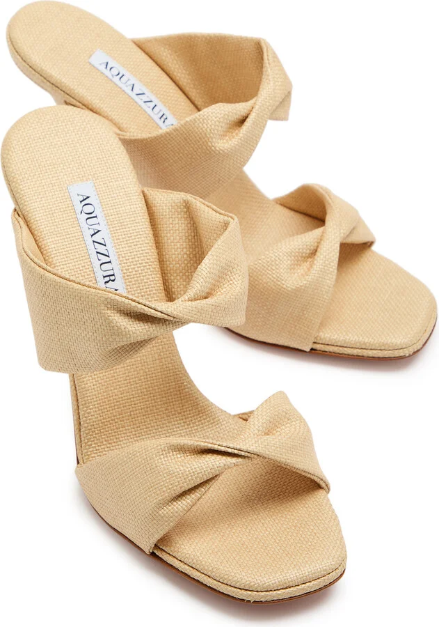 Aquazzura Twist 95 Soft Raffia Mules - Image 3