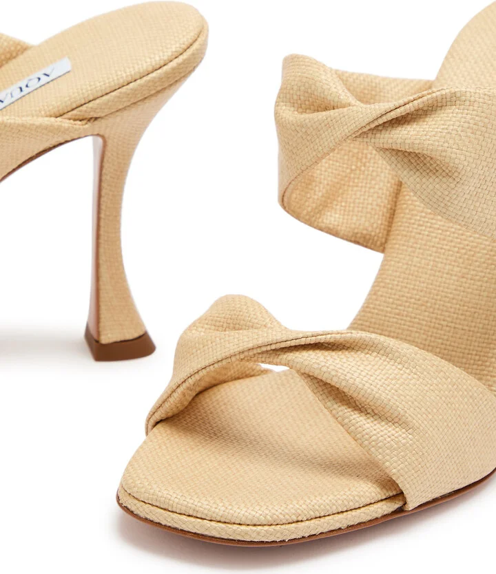 Aquazzura Twist 95 Soft Raffia Mules - Image 4