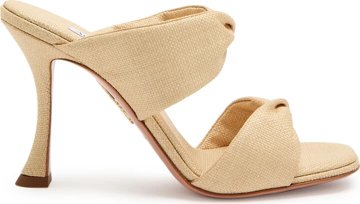 Aquazzura Twist 95 Soft Raffia Mules