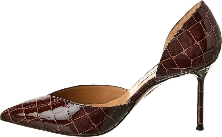 Aquazzura Uptown 85 Croc-Embossed Patent Pump - Image 2