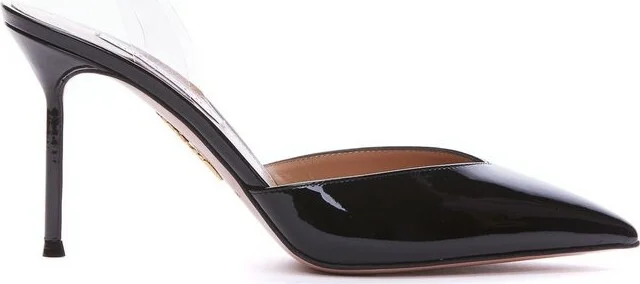Aquazzura V Plexi Pointed-Toe Slingback Pumps