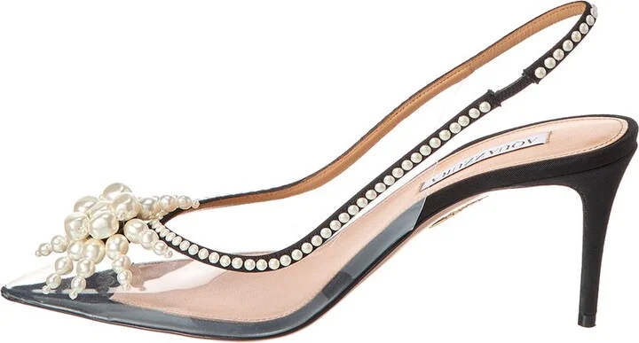 Aquazzura Vendome 75 Grosgrain & Vinyl Slingback Pump - Image 2
