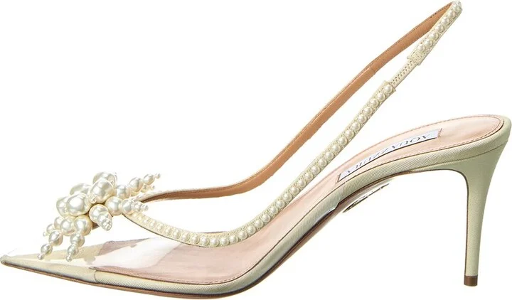 Aquazzura Vendome 75 Grosgrain & Vinyl Slingback Pump - Image 2