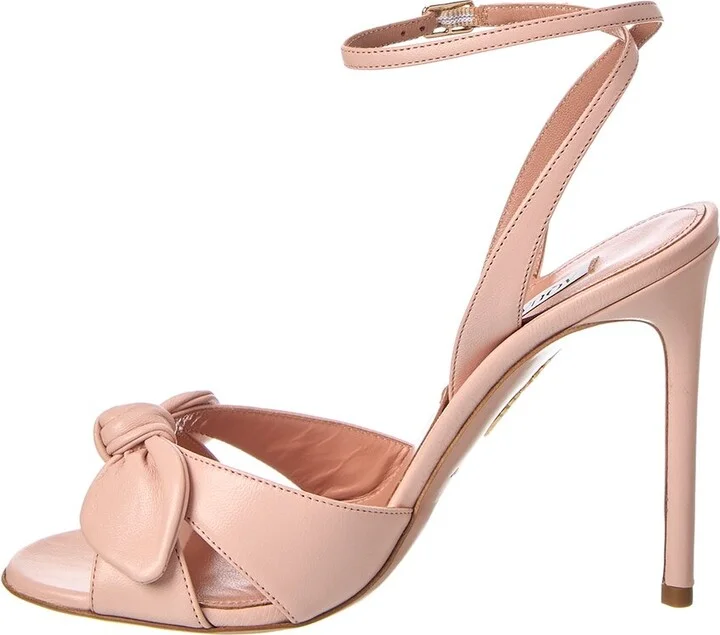 Aquazzura Very Bow Tie 105 Leather Sandal - Image 2
