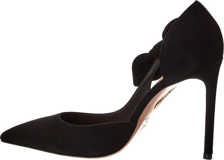 Aquazzura Very Bow Tie 105 Suede Pump - Image 2