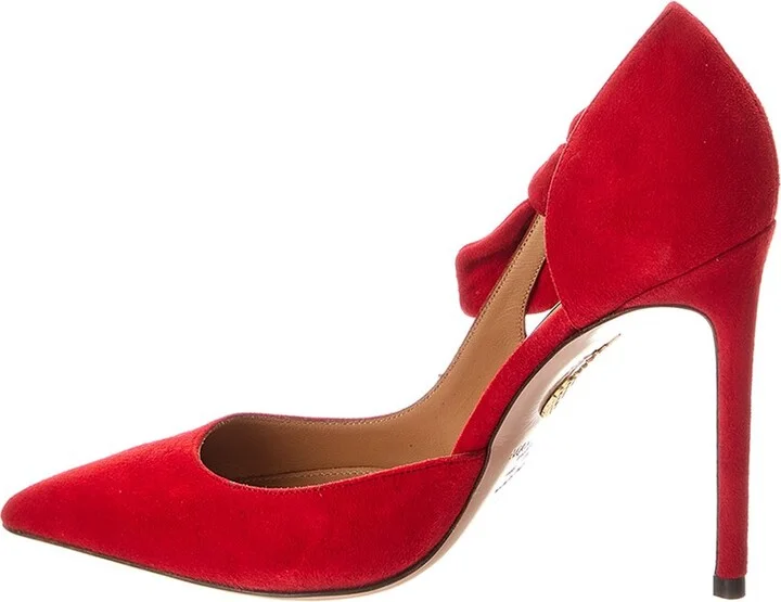 Aquazzura Very Bow Tie 150 Suede Pump - Image 2