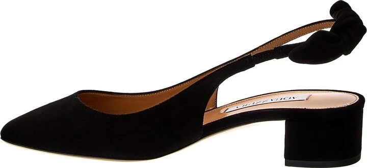 Aquazzura Very Bow Tie 35 Suede Slingback Pump - Image 2