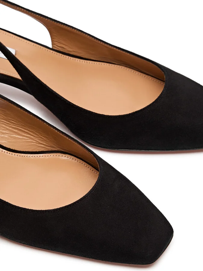 Aquazzura Very Bow Tie 35 Suede Slingback Pumps - Image 4