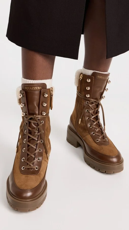 Aquazzura Very Cortina Shearling Booties - Image 3