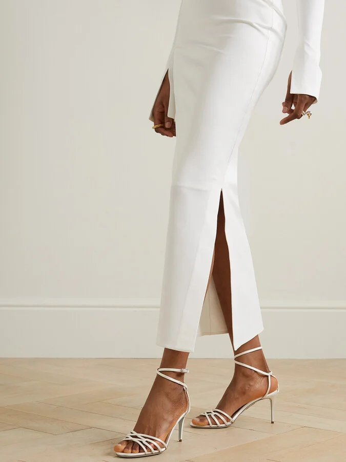 Aquazzura - Very First Kiss 75 Satin Sandals - White - Image 2