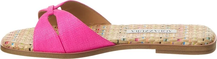 Aquazzura Villette Canvas & Raffia Sandal - Image 2