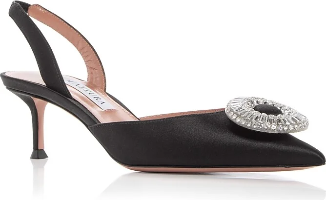 Aquazzura Women's Crystal Hoop Slingback Pumps