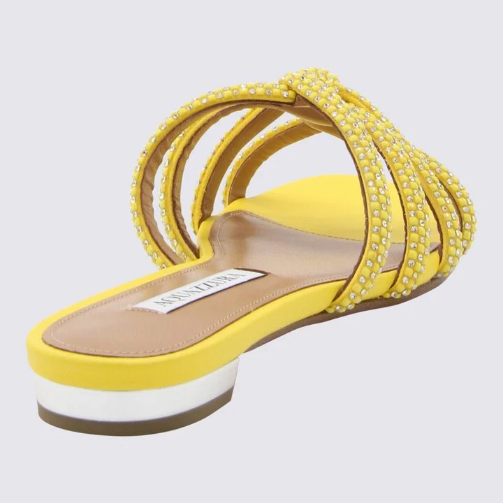 Aquazzura Yellow Leather Sandals - Image 2