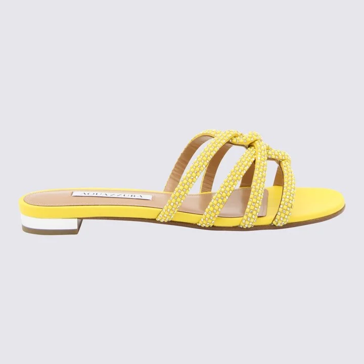 Aquazzura Yellow Leather Sandals