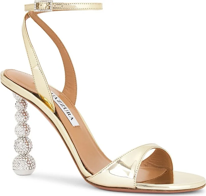 Aquazzura Yes Baby 95 Sandal in Metallic Gold - Image 2