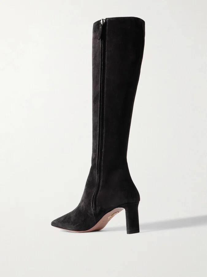 Aquazzura - Zenn 65 Suede Knee Boots - Black - Image 3
