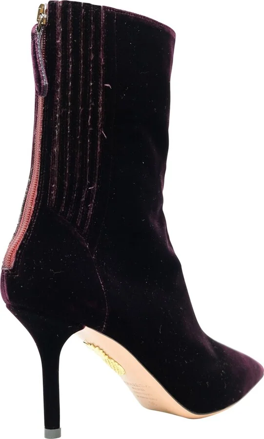 Aquazzuramerlot Velvet Tres St Honore Lined Bootie 85 Boots - Image 3
