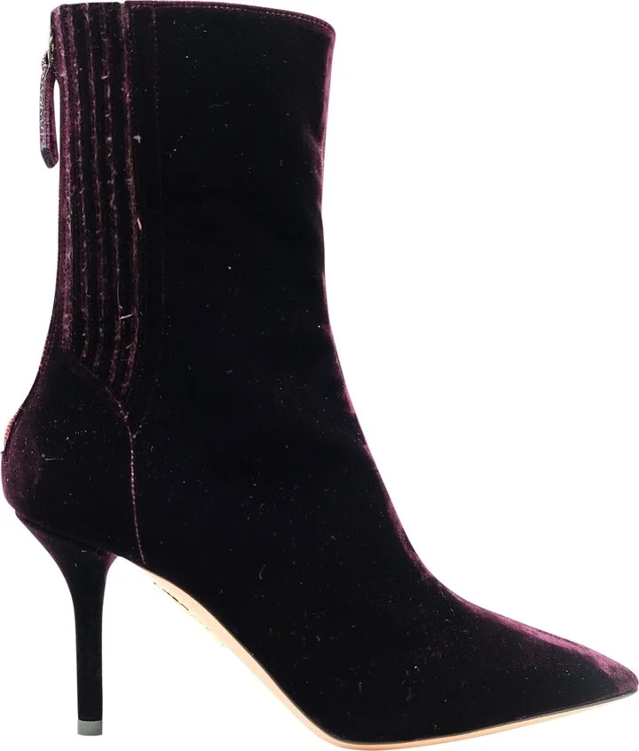 Aquazzuramerlot Velvet Tres St Honore Lined Bootie 85 Boots