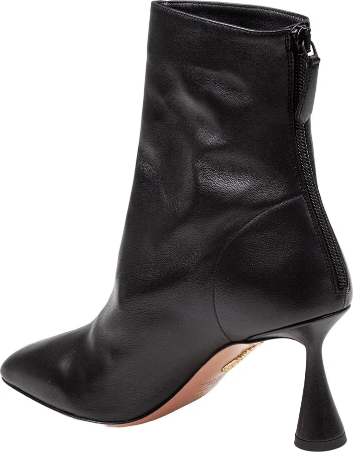 Aquazzurra Amore Bootie 75 In Black Leather - Image 4