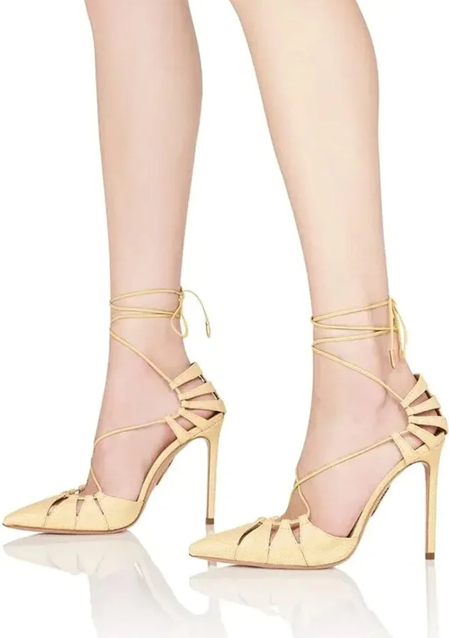 Aquazzurra Bellissima Woven Raffia Stiletto Sandals - Image 4