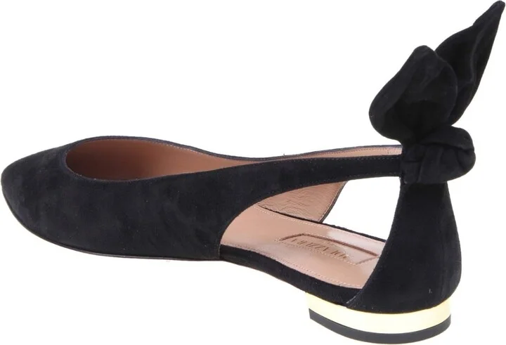 Aquazzurra Bow Tie Ballerina In Black Suede - Image 5