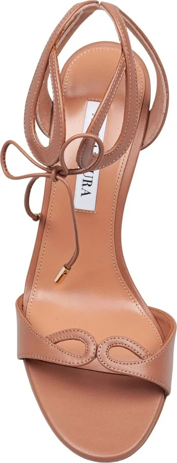 Aquazzurra Tessa 85 Leather Sandal In Nude Color - Image 3