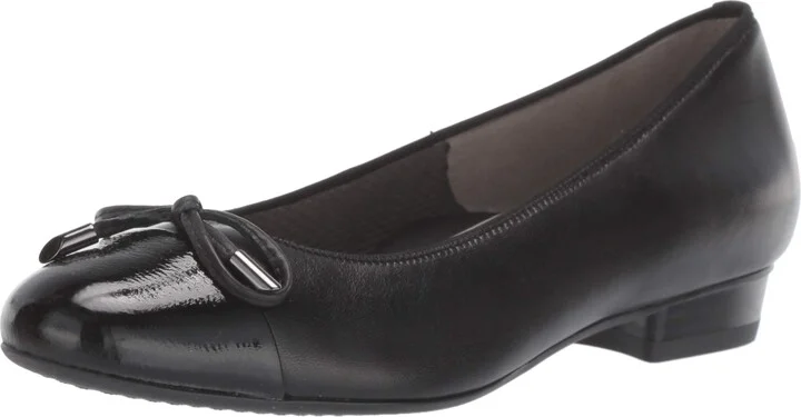 Black Leather/Patent Toe