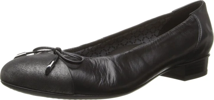 Black Leather/Gun Metallic Toe