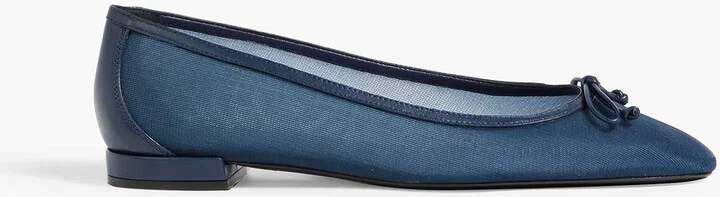 Arabella bow-detailed mesh ballet flats