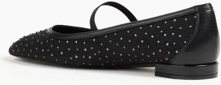 Arabella crystal-embellished mesh Mary Jane flats - Image 4