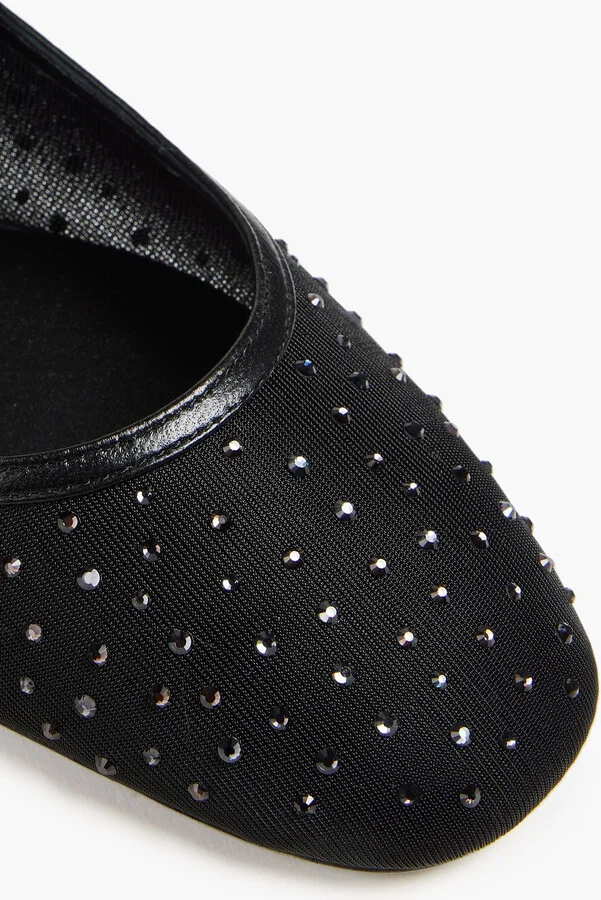 Arabella crystal-embellished mesh Mary Jane flats - Image 5