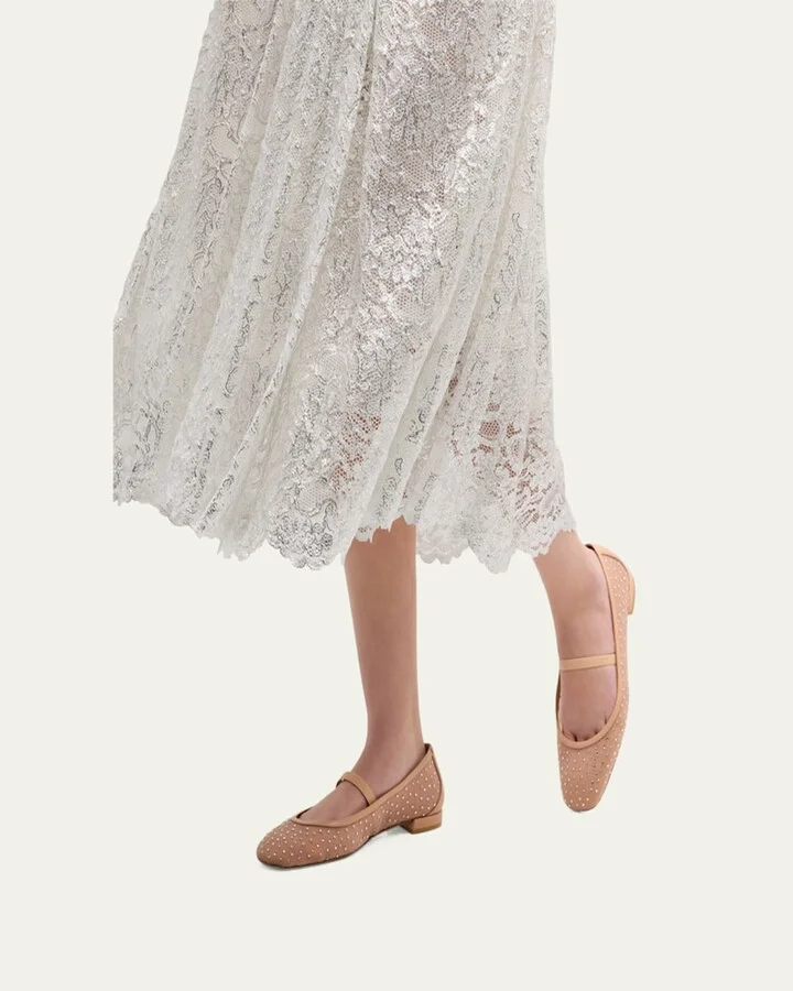 Arabella Mesh Stud Ballerina Flats - Image 2