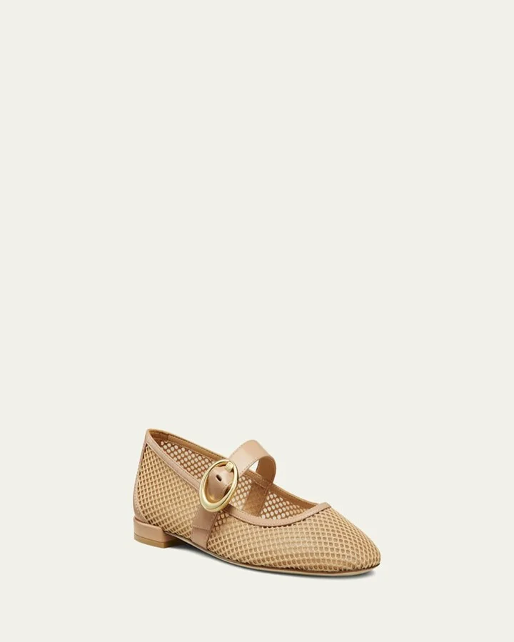 Arabella Net Mary Jane Ballerina Flats - Image 3