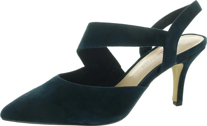 Arabella Womens Leather Pointed Toe Slingback Heels