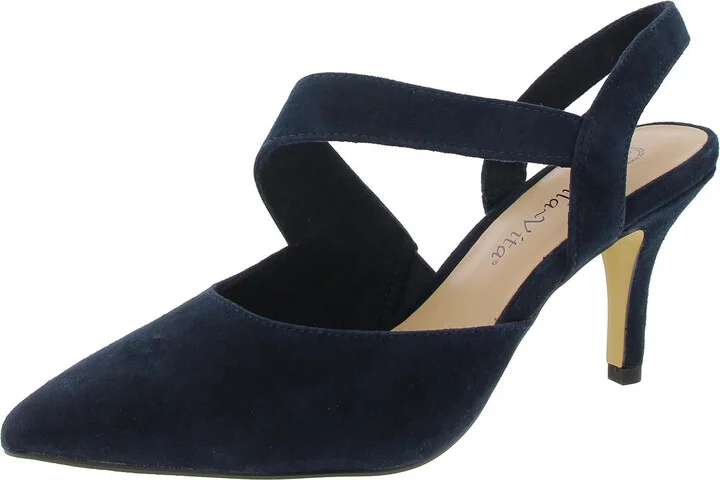 Arabella Womens Padded Insole Suede Slingback Heels