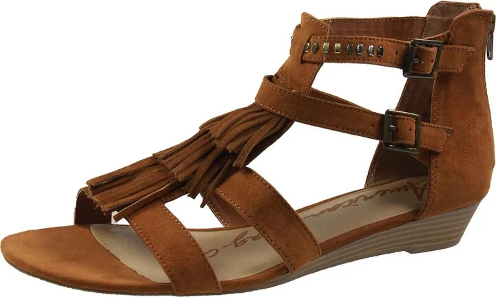 ARALEAH Womens Fringe Manmade Ankle Strap