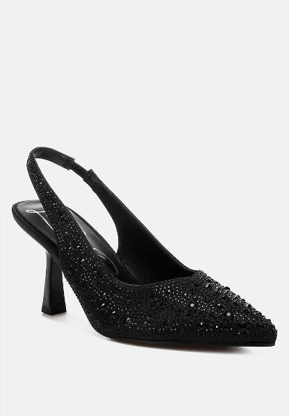 Ararki Luxurious Satin Pearl Slingback Sandals Women - Image 2