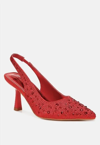 Ararki Luxurious Satin Pearl Slingback Sandals Women - Image 3