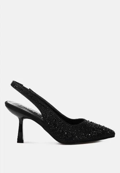Ararki Luxurious Satin Pearl Slingback Sandals Women