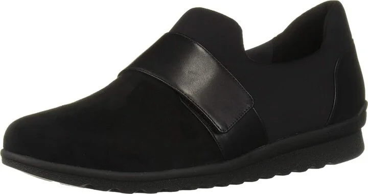 Aravon Josie Instep Strap Women's Shoes Black Suede : 6.5 M (B), Leather/Suede/Textile - Image 2