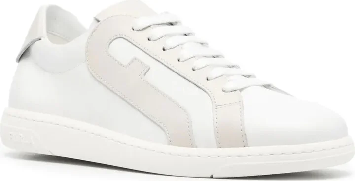 Arch-motif leather sneakers - Image 2